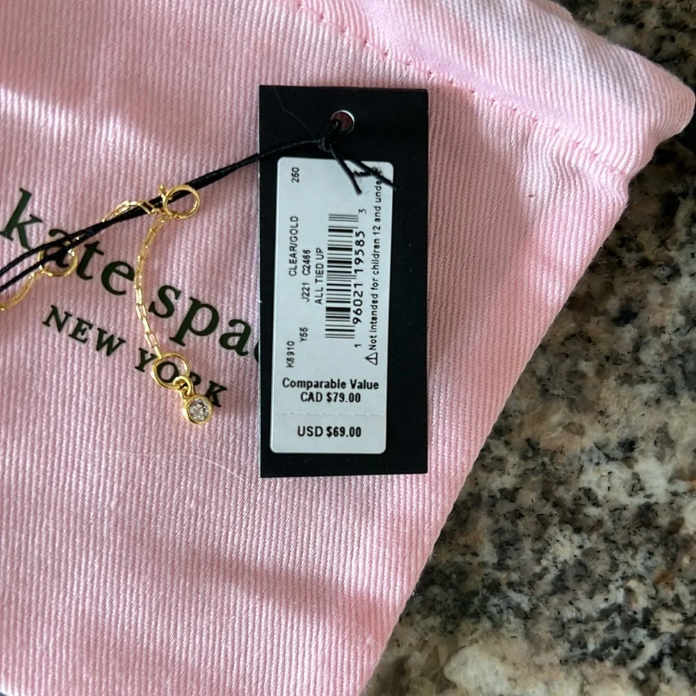 Kate Spade Saturday Pave Bow Necklace